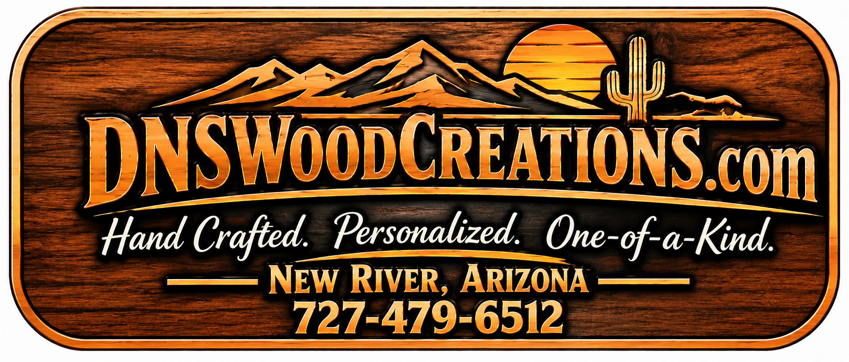 DNSWOODCREATIONS.com handcrafted wooden sign logo